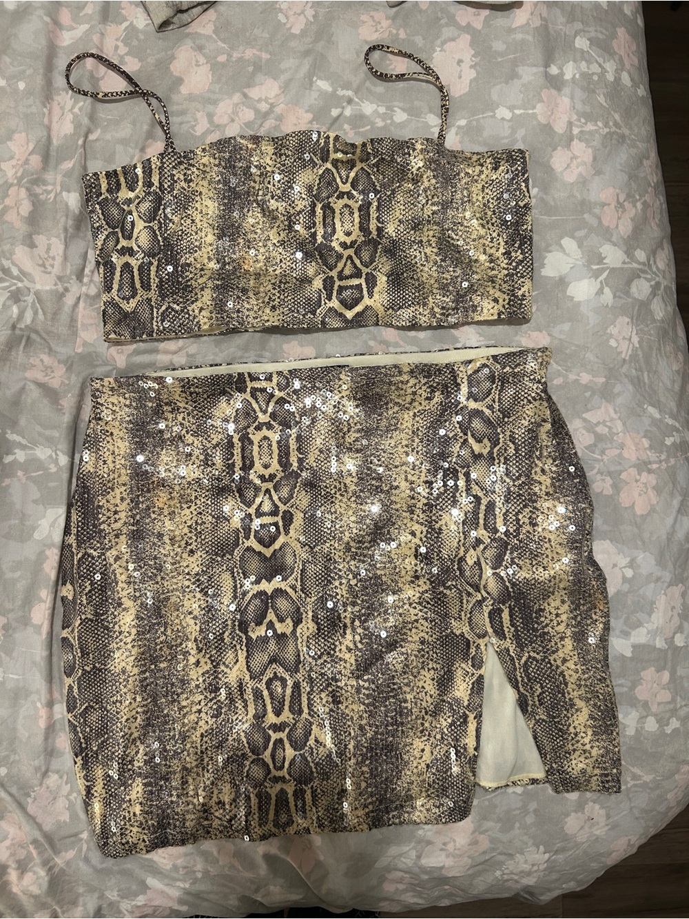 Motel “Cheri” Snake Print Two-Piece